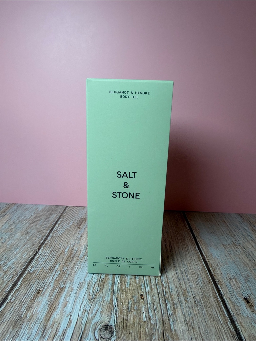 Salt & Stone Bergamot & Hinoki Body Oil — Mint Green Bottle